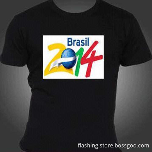 Hot Sale EL Flash T-shirts, Made of 100% Cotton